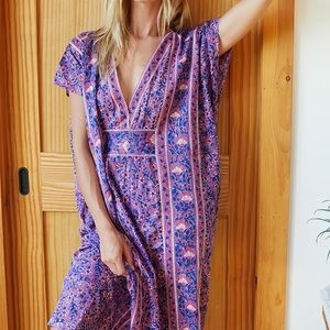 Emerson Fry Caftan-Violet Wildflower O/S